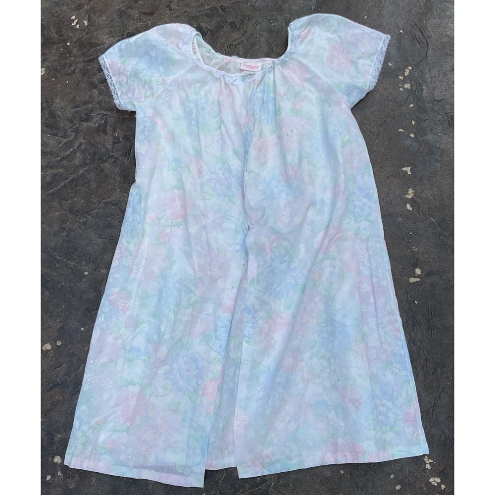 Vintage Carriage Court Floral Nightgown And Robe Large